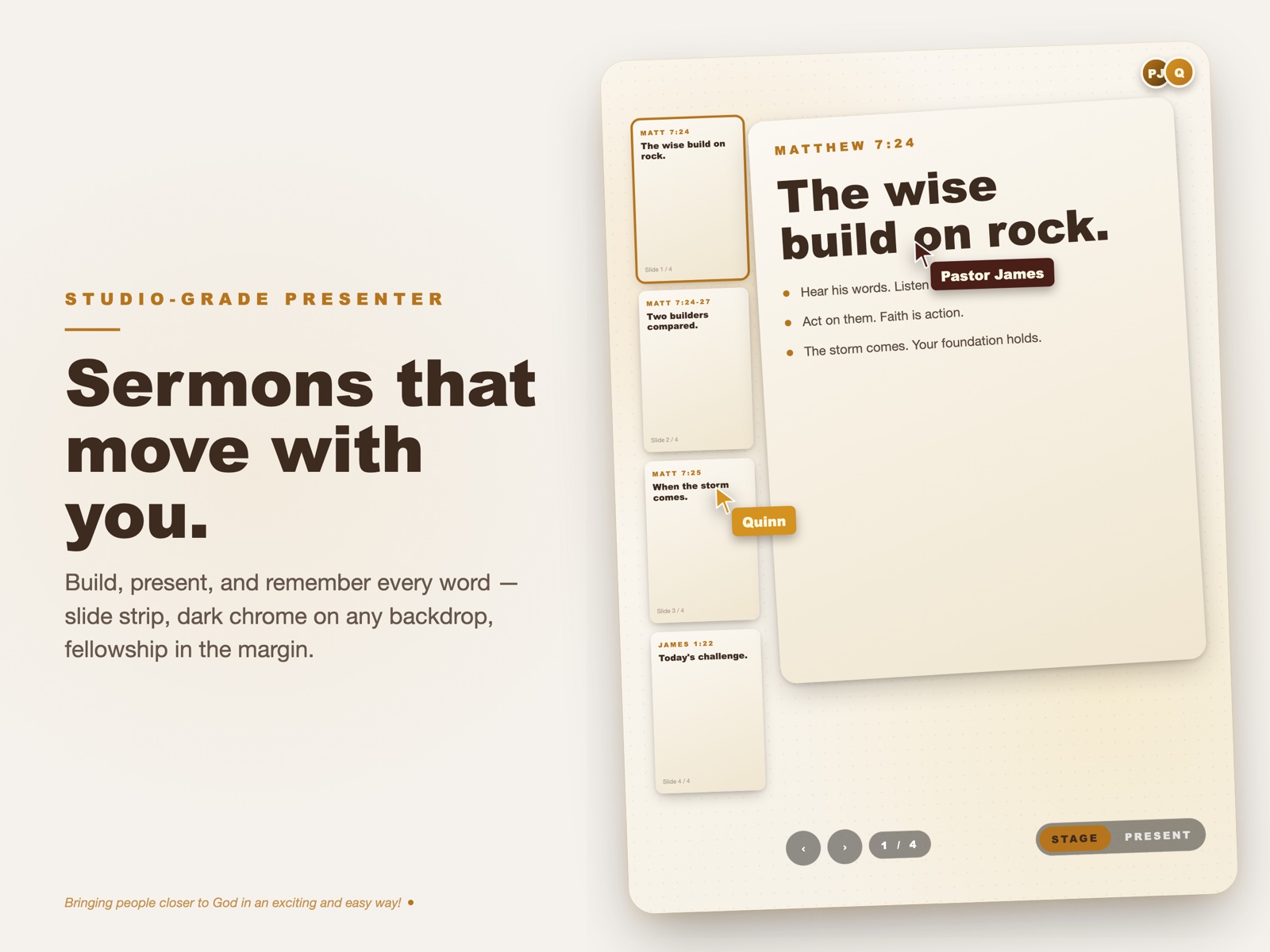 Sermon Builder — slide by slide