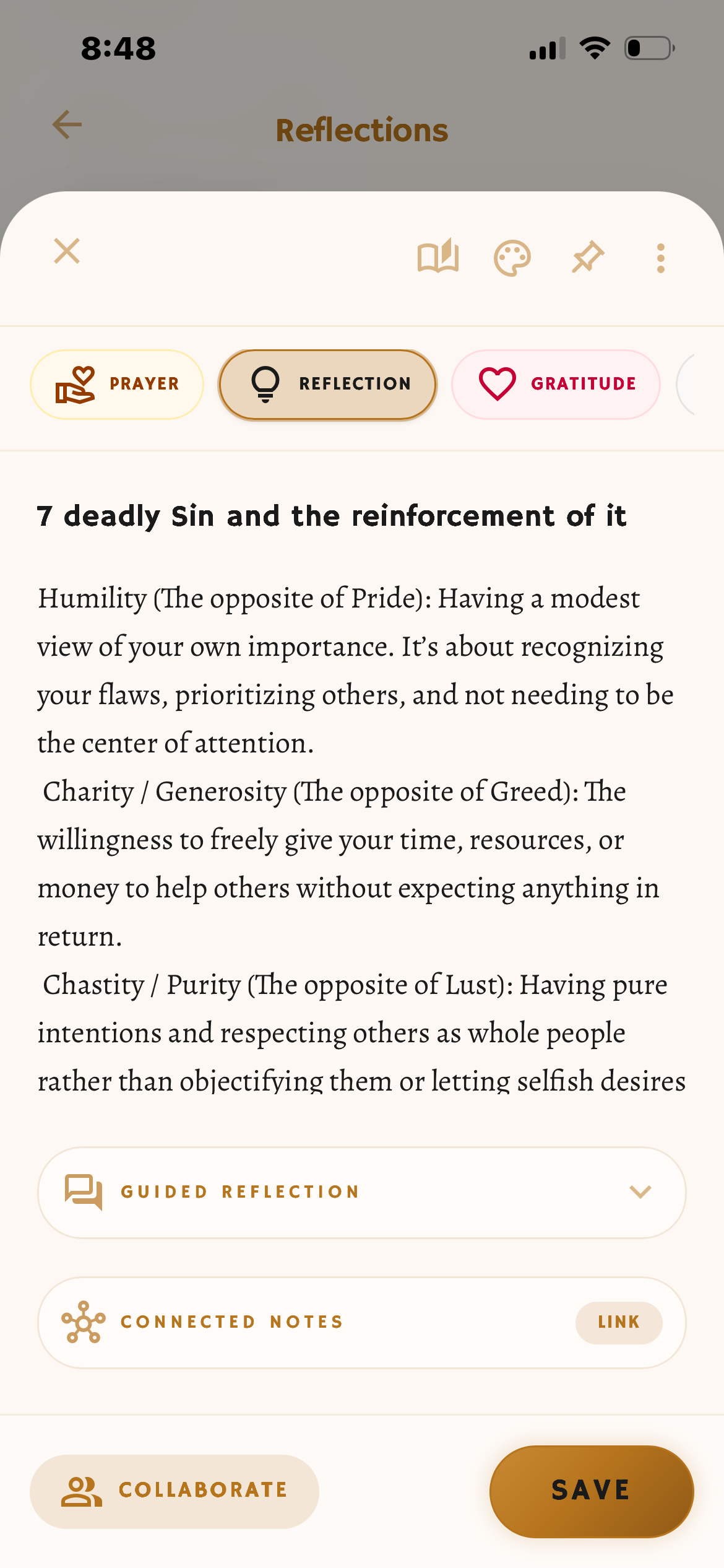 Deep reflection — 7 virtues