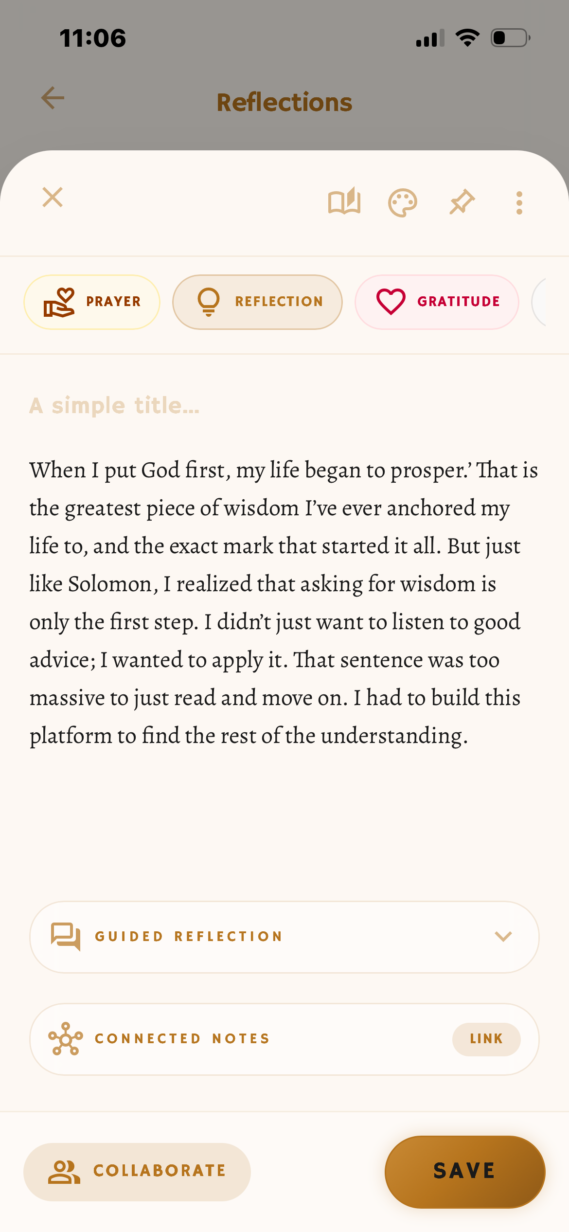 Reflection — when I put God first, my life began to prosper